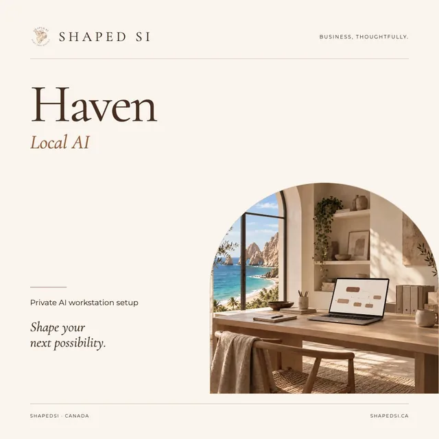 ShapedSI Haven Local AI product cover: local ai workspace